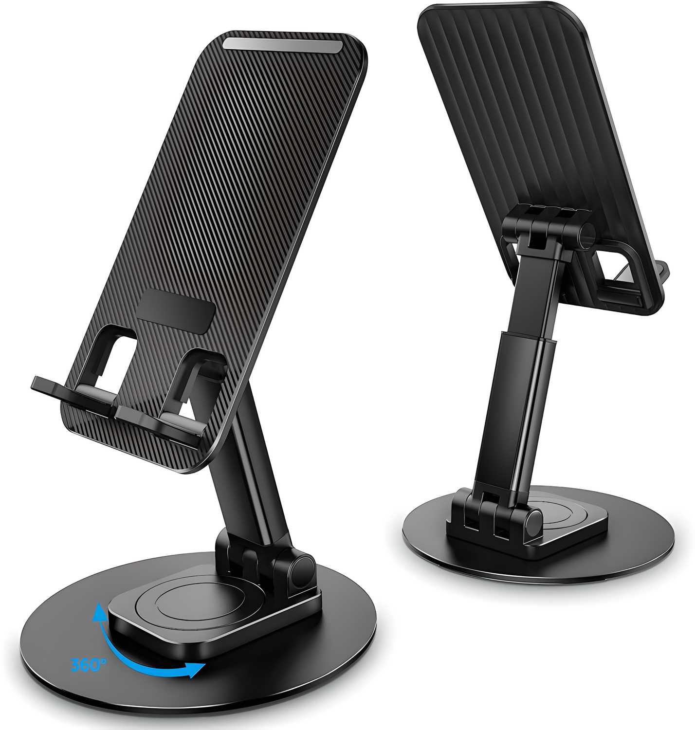 FlexiView 360° Mobile Phone Stand – Adjustable Height & Angle Rotating Holder for Desk & Table