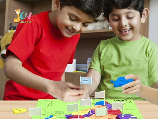 IndiaMap Jigsaw Puzzle – Educational Learning Puzzle of Indian States, Capitals & Flags for Kids