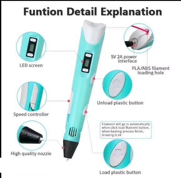 Create3D Smart Drawing Pen – 3D Printing Pen for Kids | DIY Art Craft Tool for Creative Learning & STEM Fun