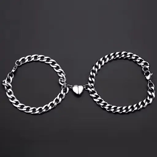 LoveLink Magnetic Heart Couple Bracelet – Set of 2