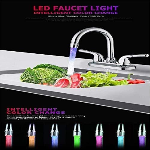 AquaGlow LED Faucet Light – Color Changing Glow Sensor Water Tap Attachment | Temperature-Sensitive Bathroom & Kitchen Tap Light