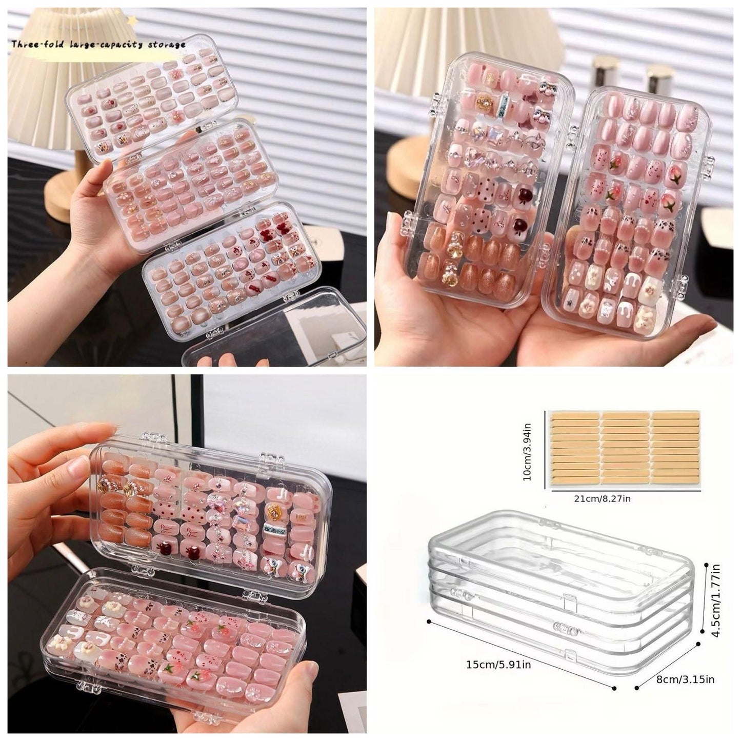 Beauty Nail Organizer Case – 3 Fold Portable Multi-Layer Storage Box