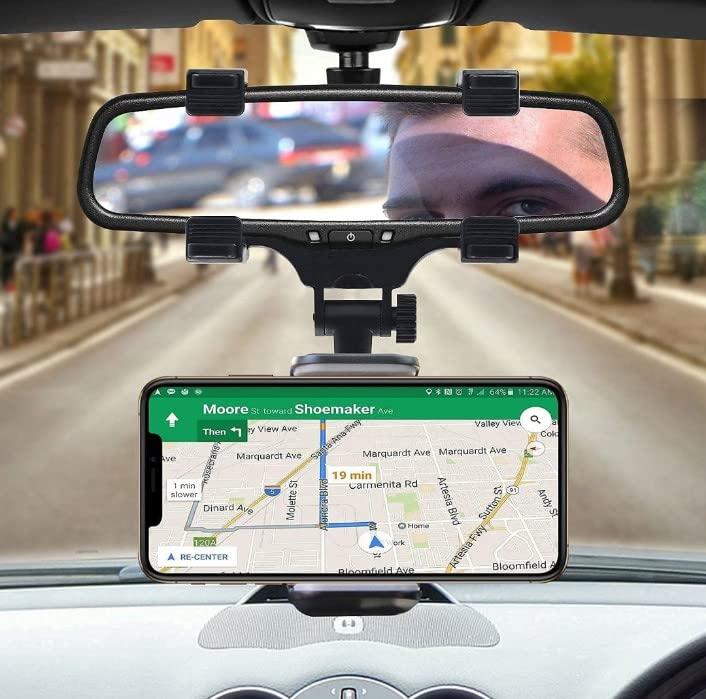 DriveView Rearview Mirror Phone Holder – Adjustable Car Mobile Mount