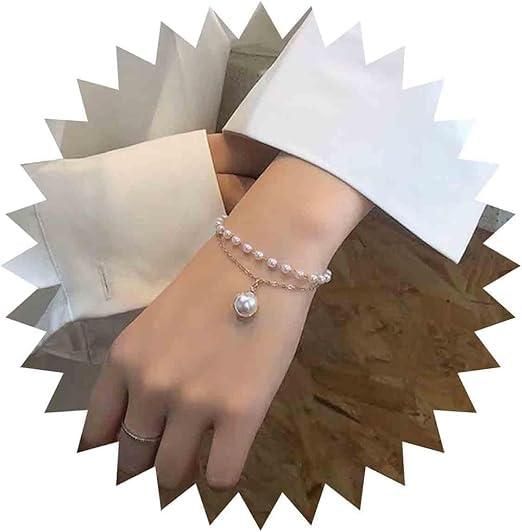 Elegant Layered Pearl Hand Chain Bracelet – Stylish Gift for Her