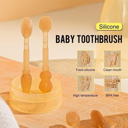 TinySmile Soft Silicone Bristle Baby Toothbrush – Gentle Oral Care & Gum Cleaner for Infants