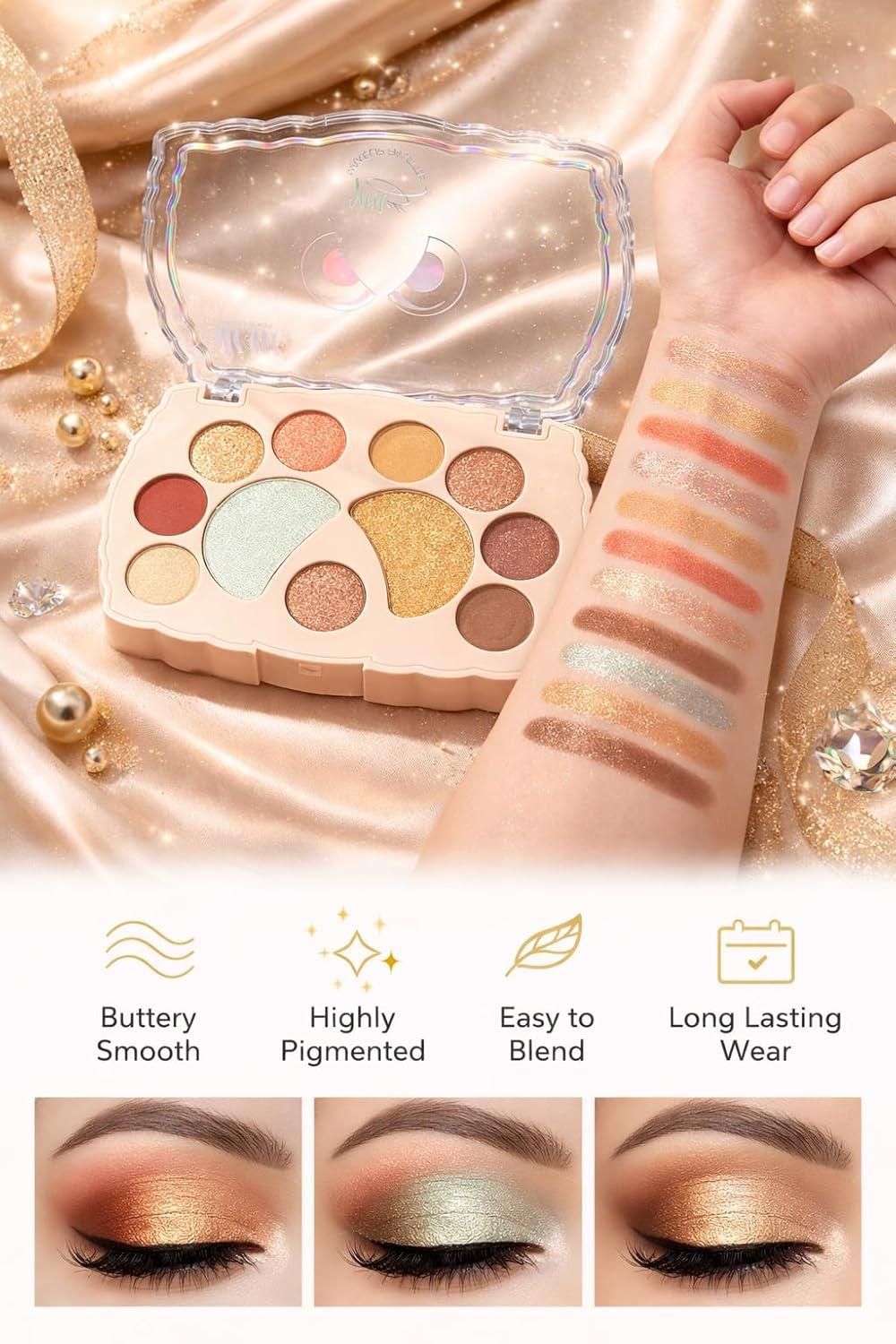 Glam Shimmer & Glitter Eyeshadow Palette (Pack of 1)