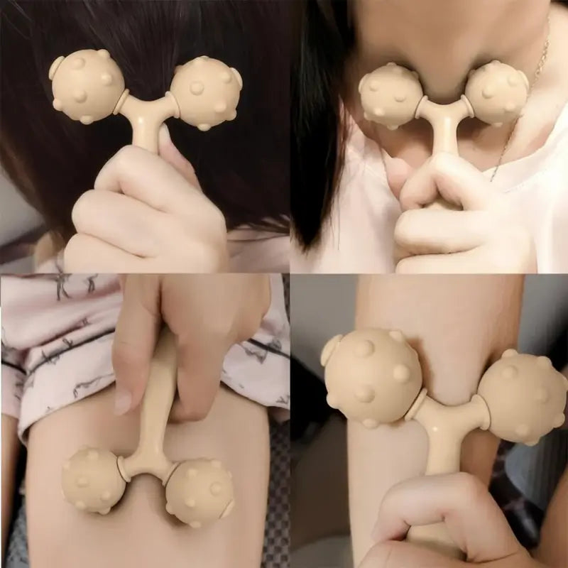 Dual Ball Facial & Body Massage Roller | Skin Toning & Lifting Tool | Anti-Puffiness & Muscle Relaxation Massager (1 Pc)