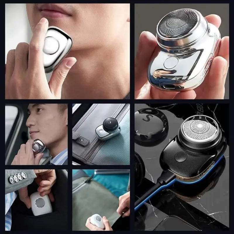 Mini Electric Shaver for Men | USB Rechargeable Pocket Beard Trimmer | Waterproof Portable Razor | 3D Floating Blade Grooming Tool