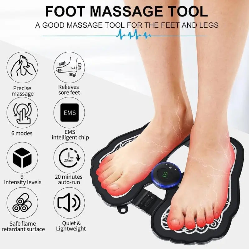 NeuroRelax EMS Foot Massager Mat – Bioelectric Muscle Stimulation Pad