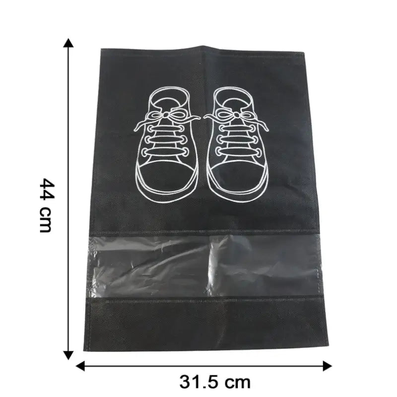 Portable Non-Woven Travel Shoe Storage Bag with Transparent Window (1 Pc)