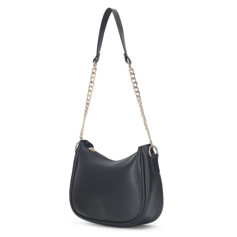 ChicCarry Classic Chain Shoulder Bag – Black Vegan Leather Handbag