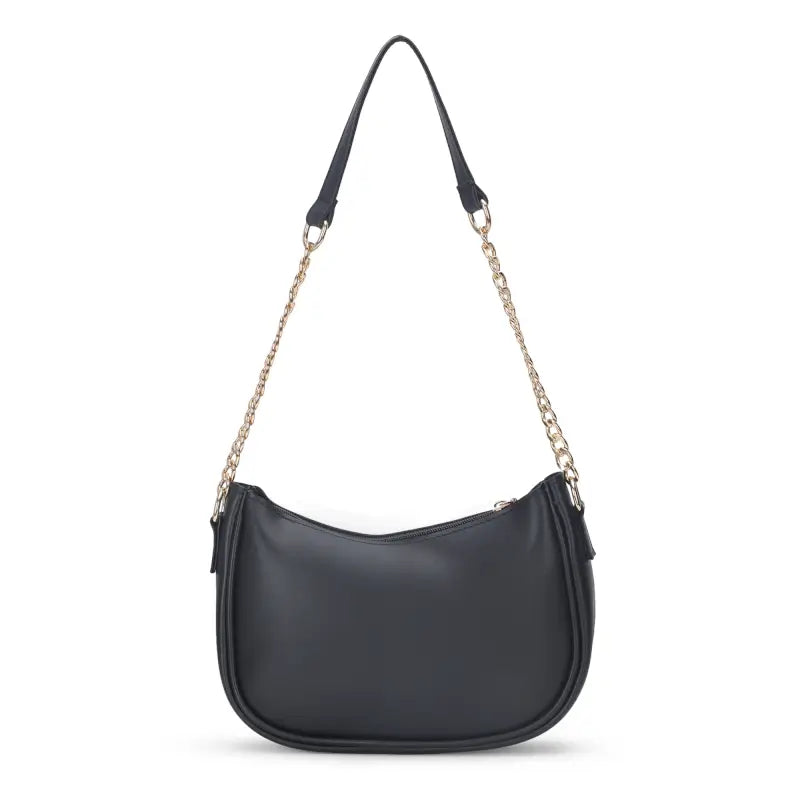 ChicCarry Classic Chain Shoulder Bag – Black Vegan Leather Handbag