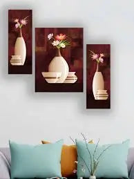 Decorative MDF Wood Wall Paintings Set | 12×18 Inch Modern Wall Art | Ready-to-Hang Home Décor for Living Room, Bedroom & Office (Pack of 2)