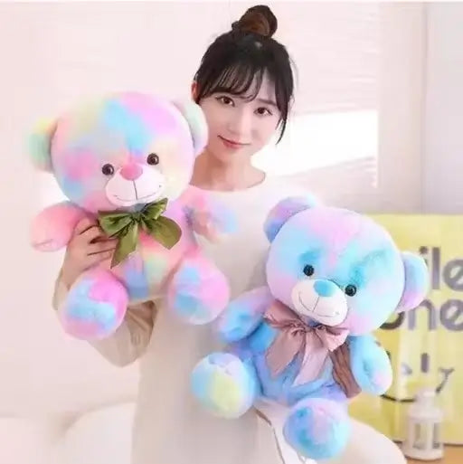 RainbowCuddle Teddy Bear – 35cm Multicolor Soft Plush Toy