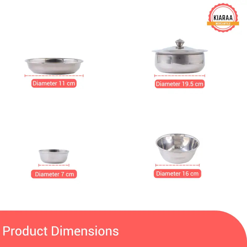 KIARAA Stainless Steel 61-Piece Dinner Set | Complete Dining & Serving Set for 6 | Premium Kitchen Utensil Collection