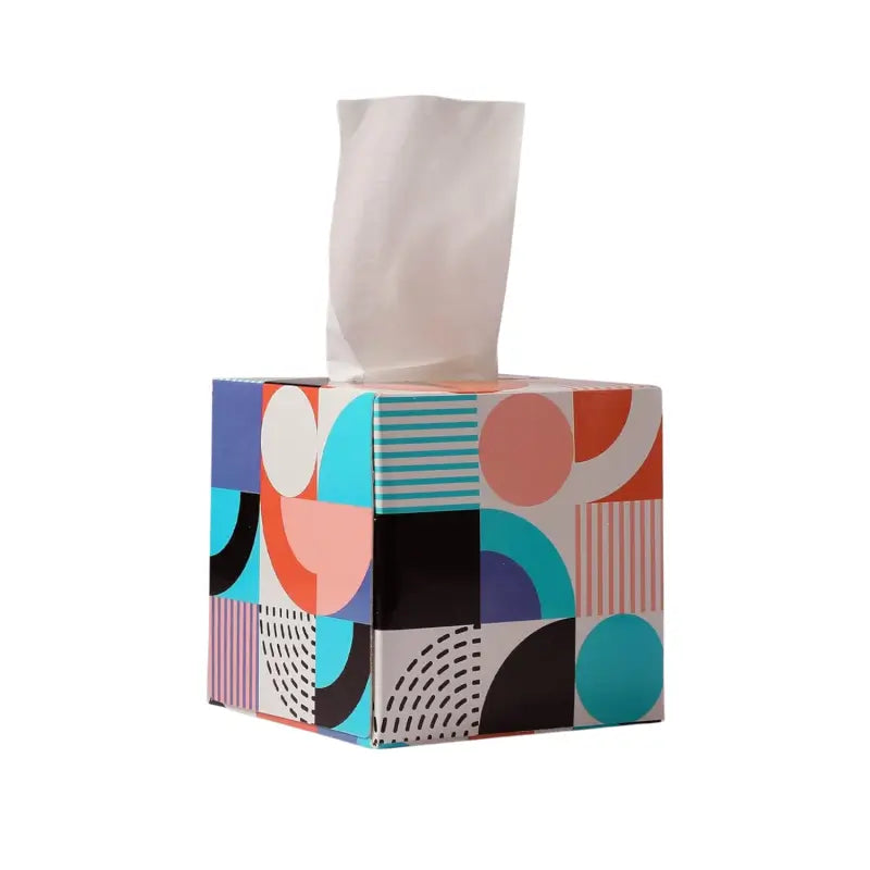 Tissue Cube Box with Tissues (Approx. 50 Sheets) | Stylish Square Tissue Holder for Home, Office & Car | Modern Minimalist Design