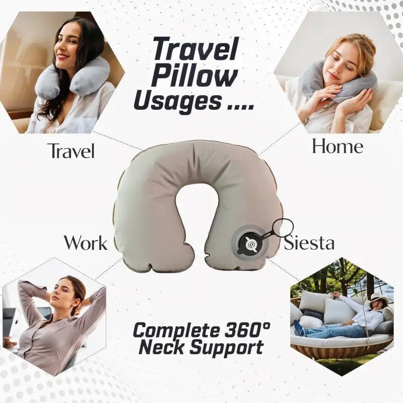 AirComfort Inflatable Travel Neck Pillow – Adjustable Air Support Cushion