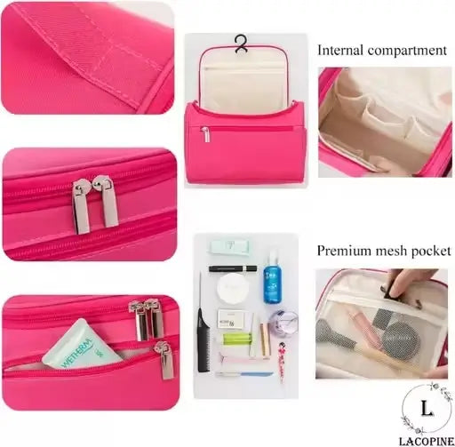 Vivah Pink Travel Cosmetic Container Set – Compact Beauty Storage Kit