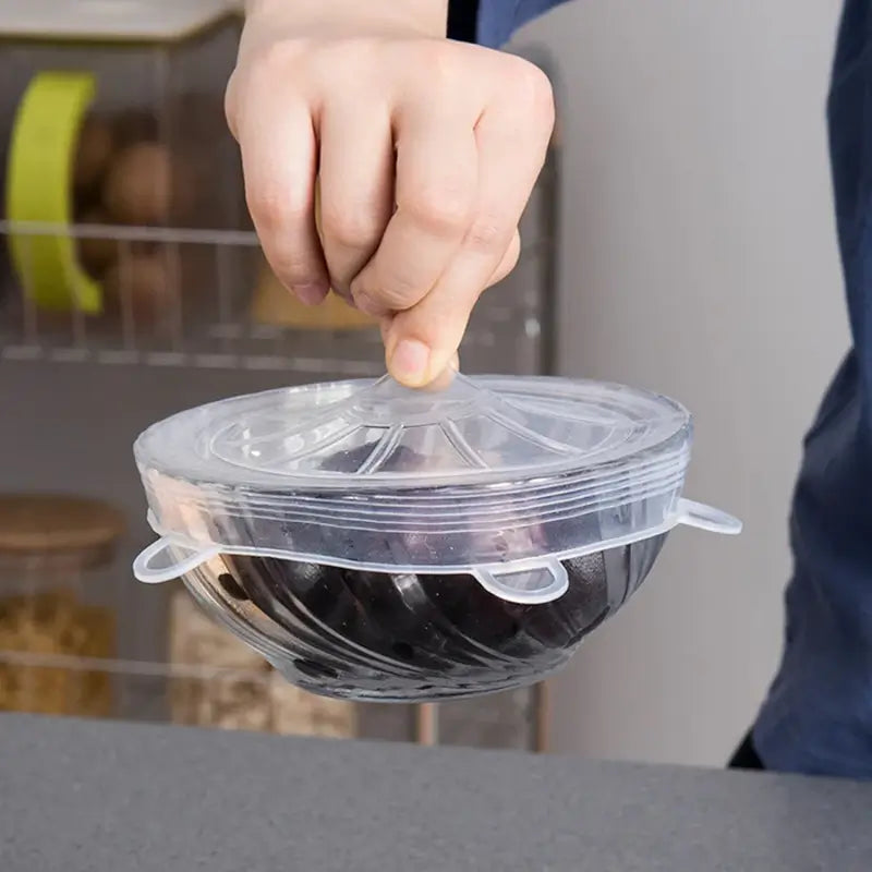 FreshSeal Silicone Stretch Lids Set – Reusable Food Covers (Pack of 6)