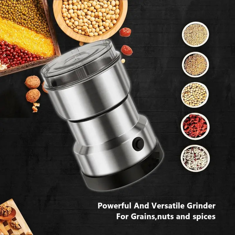 Multifunction Electric Coffee & Spice Grinder | Mini Stainless Steel Masala Grinder for Coffee Beans, Nuts & Grains