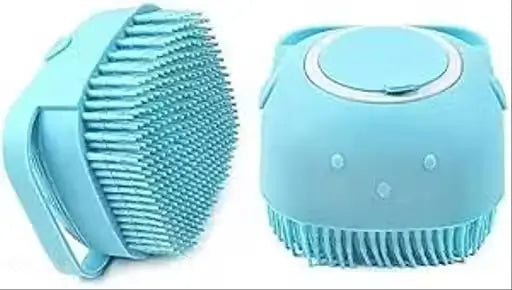 Silicone Pet Bath Brush with Shampoo Dispenser | Soft Grooming & Massage Brush for Dogs & Cats | Non-Slip Handle | Multi-Purpose Pet Cleaning Tool