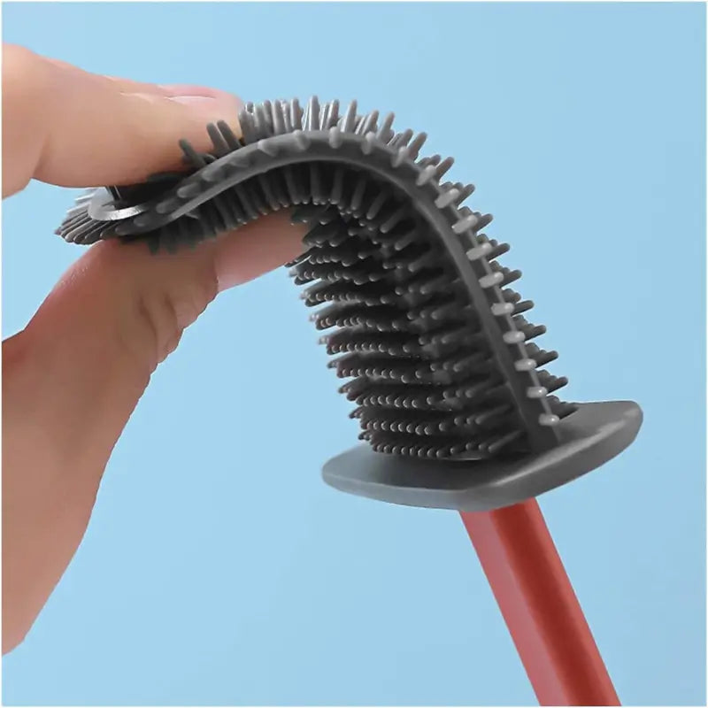 FlexClean Silicone Toilet Brush – Quick Dry Bathroom Cleaning Brush with Holder