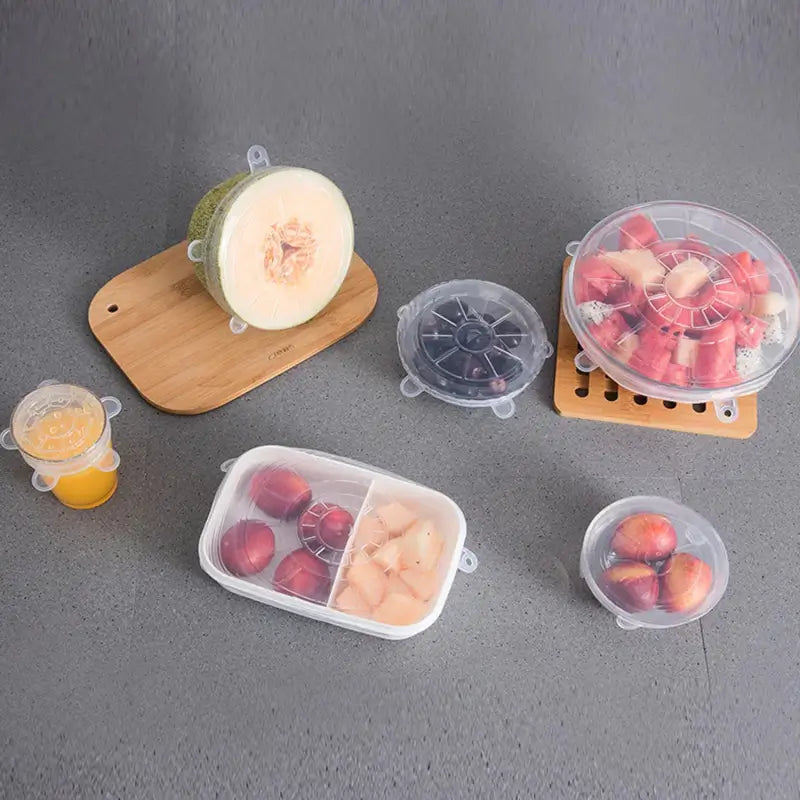 FreshSeal Silicone Stretch Lids Set – Reusable Food Covers (Pack of 6)