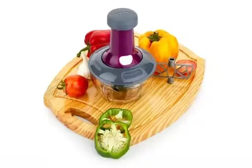 ChefEase Manual Push Food Chopper – Large Stainless Steel Vegetable Cutter