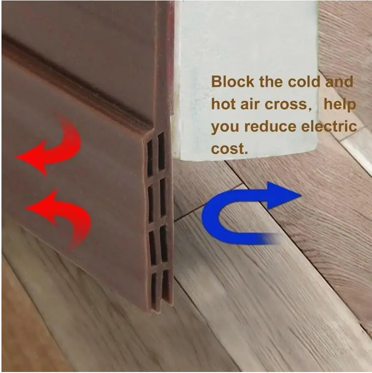 Self-Adhesive Silicone Door Bottom Sealing Strip | Dust, Noise & Insect Blocker Door Guard | Gap Filler Strip (Brown)