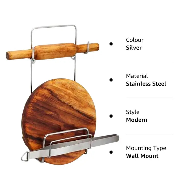 SteelNest Chakla Belan Stand – Stainless Steel Kitchen Organizer Rack