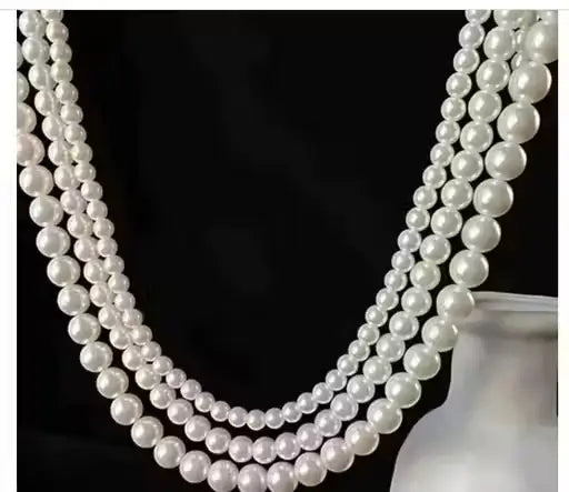 Elegant Multi-Layer Off-White Pearl Necklace | Adjustable Women’s Fashion Jewellery | Classic Party & Wedding Wear