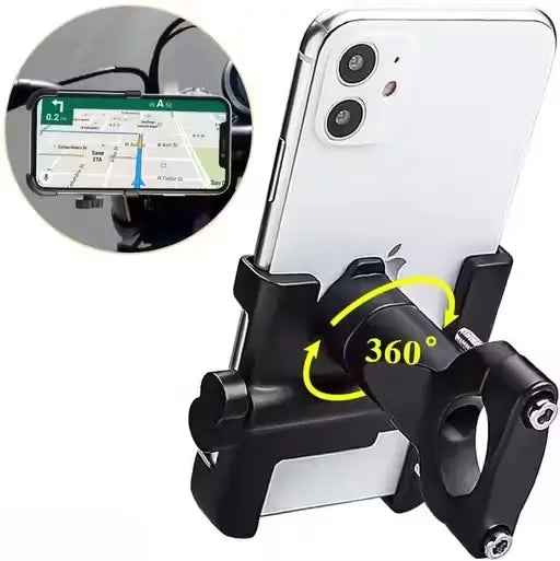 360° Adjustable Bike & Bicycle Phone Holder | Universal Mobile Mount | Strong ABS Alloy Build | Secure Handlebar Grip