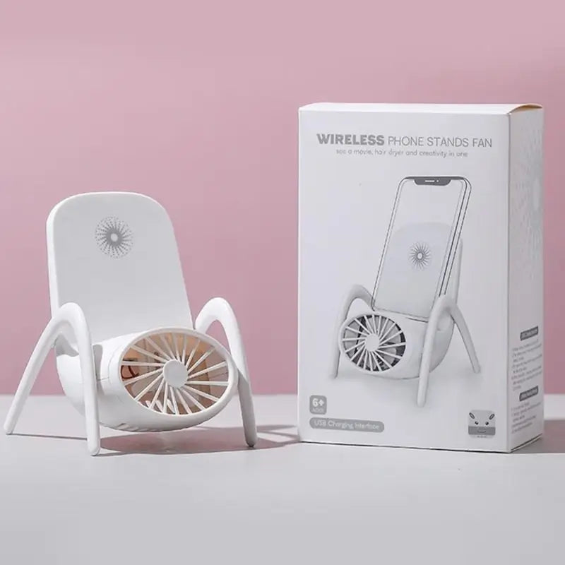 Portable Mobile Holder Fan | Handheld & Desk USB Rechargeable Personal Fan | 3-Speed Cooling Fan (Battery Not Included)