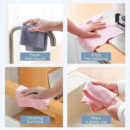 Microfiber Cleaning Cloth Roll (20 PCS) | Tear-Away Reusable Towels | Super Absorbent Lint-Free Cleaning Wipes | 25×25 cm Multipurpose Cloth