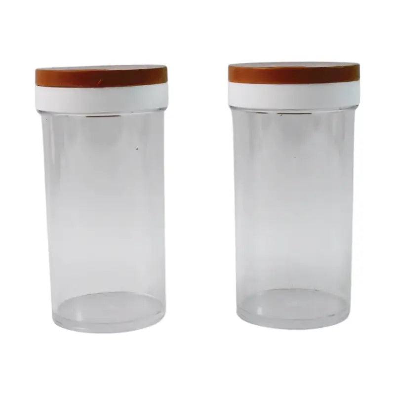 Airtight Transparent Kitchen Storage Jar Set (2 Pc) | Multipurpose Spice & Food Containers with Wooden Finish Lid
