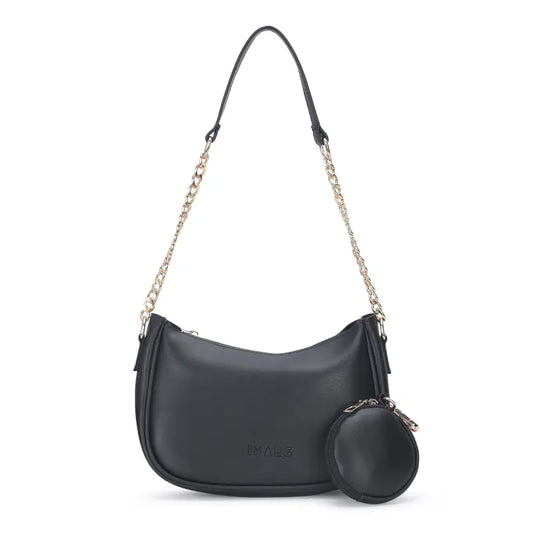 ChicCarry Classic Chain Shoulder Bag – Black Vegan Leather Handbag