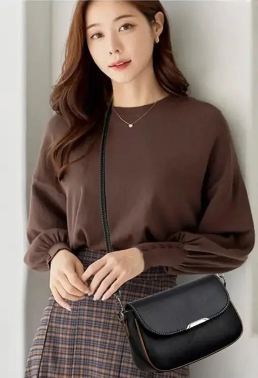 Women’s PU Leather Sling Bag | Compact Crossbody Shoulder Bag | Dual Compartment Everyday Handbag | Stylish & Lightweight