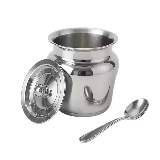 PureServe Stainless Steel Ghee Pot – Premium Kitchen Storage Jar (400ml)