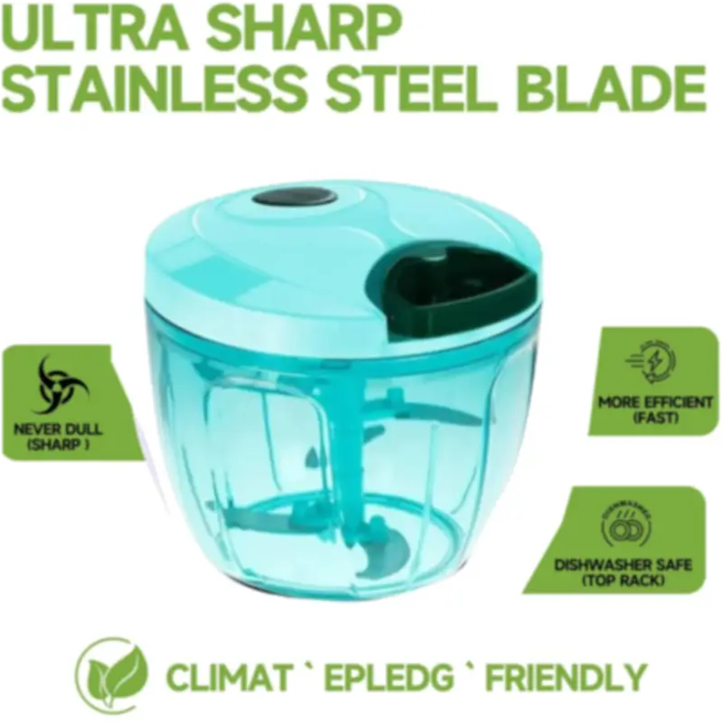 Manual Pull String Food Chopper | Dori Vegetable Cutter & Blender | Stainless Steel Blade Chopper for Fruits, Nuts & Onions | BPA-Free Kitchen Tool