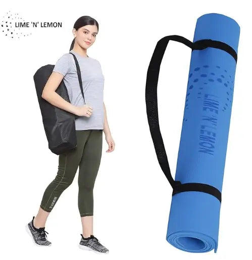 FlexZen 4MM Eco-Friendly Yoga Mat – Non-Slip Exercise Mat with Carry Strap