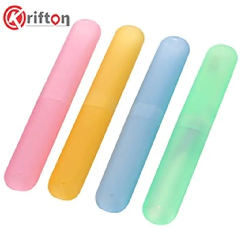 Krifton Toothbrush Travel Case (Pack of 4) | Anti-Bacterial Toothbrush Holder with Ventilation | Portable Plastic Toothbrush Covers (Multicolor)