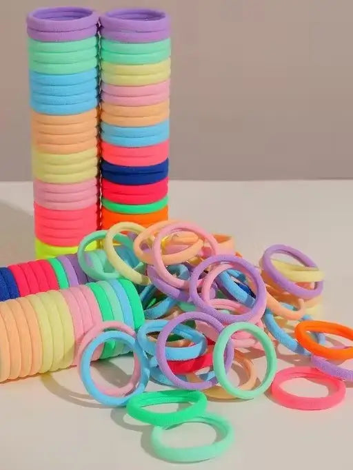 60 PCS Elastic Cotton Hair Bands Set | Seamless Soft Hair Ties for Women | Multi-Color No-Damage Ponytail Holders | Suitable for All Hair Types