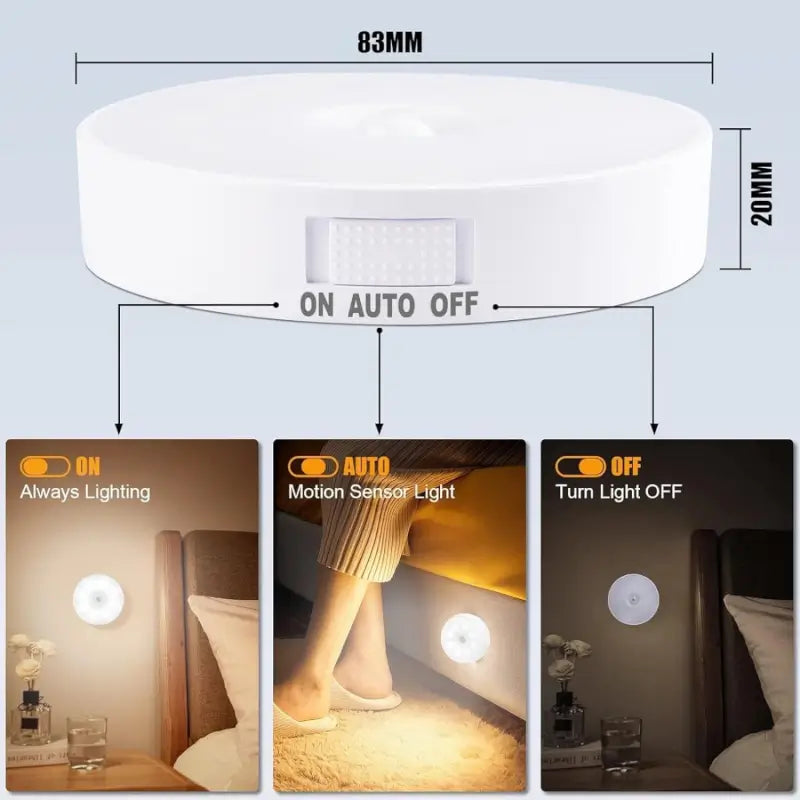 LumiSense Motion Sensor LED Light – USB Rechargeable Wireless Cabinet Lamp