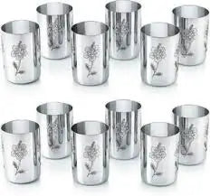 SteelSip Premium Stainless Steel Glass Set – Water & Juice Glasses (Pack of 6)