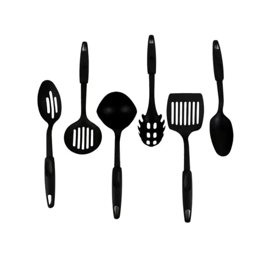6-Piece Nylon Kitchen Utensil Set | Heat-Resistant Non-Stick Cooking Tools | Spoon, Spatula, Turner & Ladle Set
