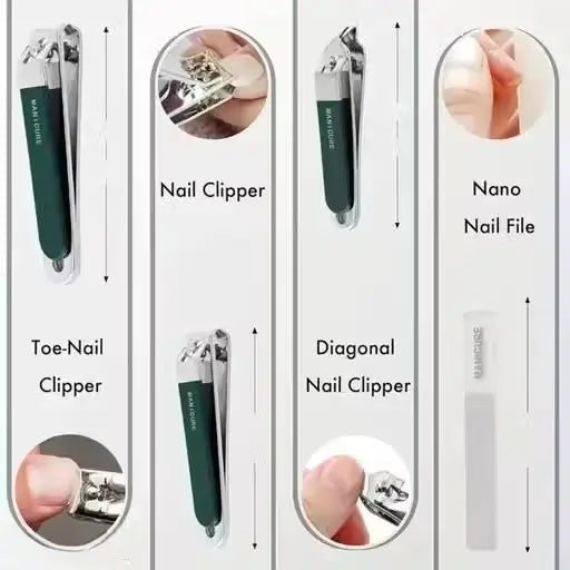 10-in-1 Stainless Steel Nail Clipper & Ear Cleaner Set | Portable Grooming Kit | Ergonomic Design | Travel-Friendly Personal Care Tools