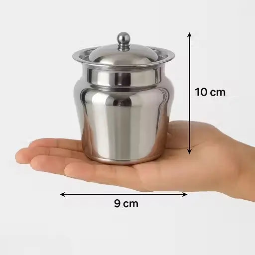 PureServe Stainless Steel Ghee Pot – Premium Kitchen Storage Jar (400ml)
