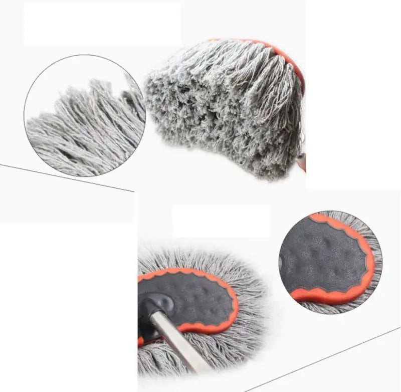 Car Washer Mop with Water Pipe Connector | Telescopic Long Handle Cleaning Brush | Microfiber & Soft Bristle Car Wash Tool | Scratch-Free Vehicle Cleaning