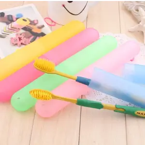 Krifton Toothbrush Travel Case (Pack of 4) | Anti-Bacterial Toothbrush Holder with Ventilation | Portable Plastic Toothbrush Covers (Multicolor)