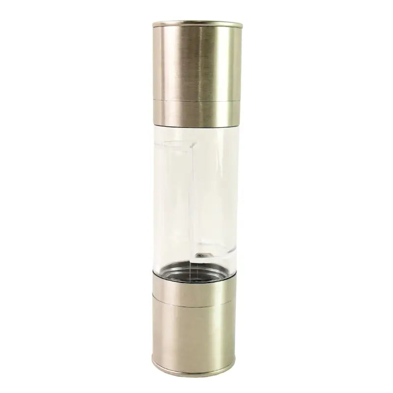 2-in-1 Stainless Steel Salt & Pepper Grinder | Dual-Chamber Manual Spice Mill | Adjustable Coarseness | Refillable Kitchen Seasoning Grinder